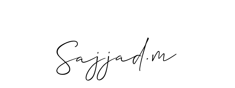 Also we have Sajjad.m name is the best signature style. Create professional handwritten signature collection using Allison_Script autograph style. Sajjad.m signature style 2 images and pictures png