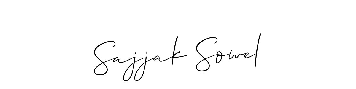 How to Draw Sajjak Sowel signature style? Allison_Script is a latest design signature styles for name Sajjak Sowel. Sajjak Sowel signature style 2 images and pictures png
