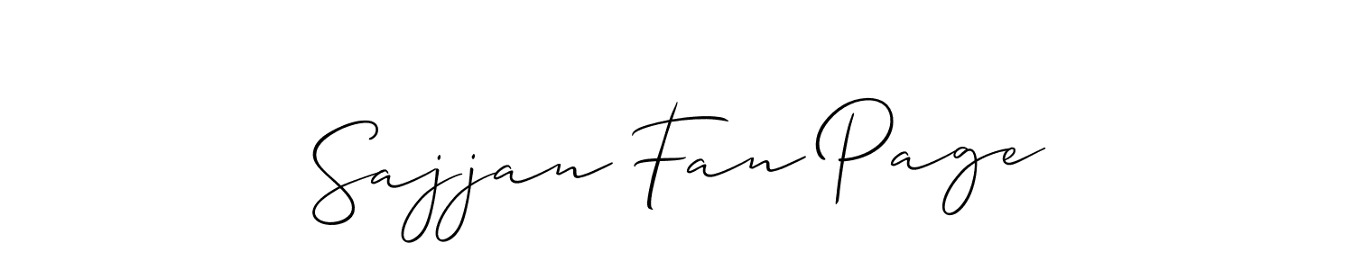 Also we have Sajjan Fan Page name is the best signature style. Create professional handwritten signature collection using Allison_Script autograph style. Sajjan Fan Page signature style 2 images and pictures png