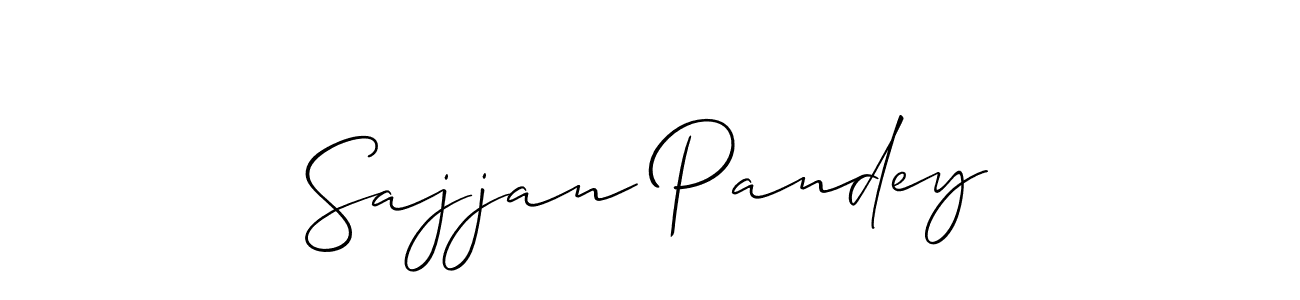 Make a beautiful signature design for name Sajjan Pandey. With this signature (Allison_Script) style, you can create a handwritten signature for free. Sajjan Pandey signature style 2 images and pictures png