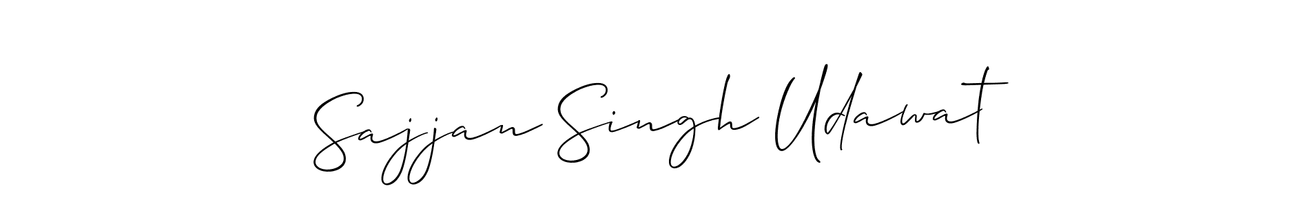 The best way (Allison_Script) to make a short signature is to pick only two or three words in your name. The name Sajjan Singh Udawat include a total of six letters. For converting this name. Sajjan Singh Udawat signature style 2 images and pictures png