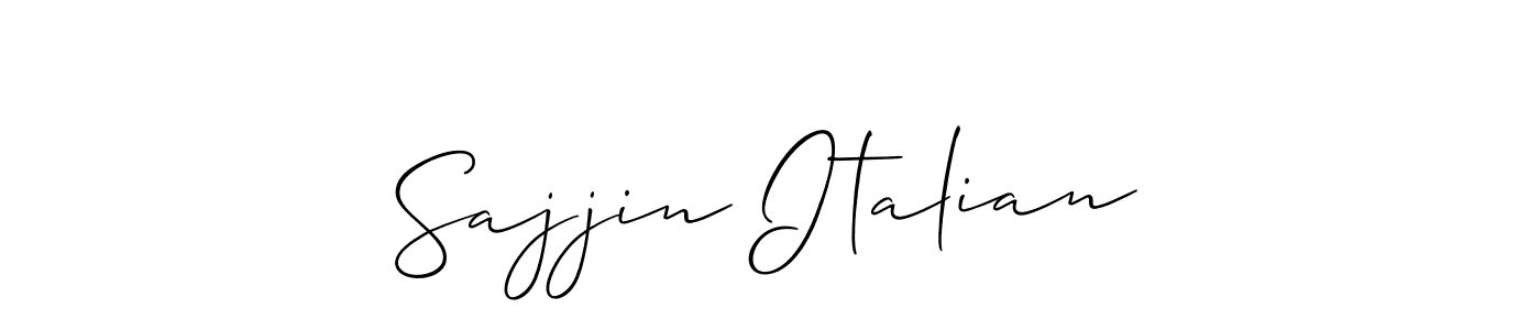 Create a beautiful signature design for name Sajjin Italian. With this signature (Allison_Script) fonts, you can make a handwritten signature for free. Sajjin Italian signature style 2 images and pictures png