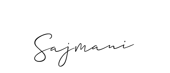 The best way (Allison_Script) to make a short signature is to pick only two or three words in your name. The name Sajmani include a total of six letters. For converting this name. Sajmani signature style 2 images and pictures png