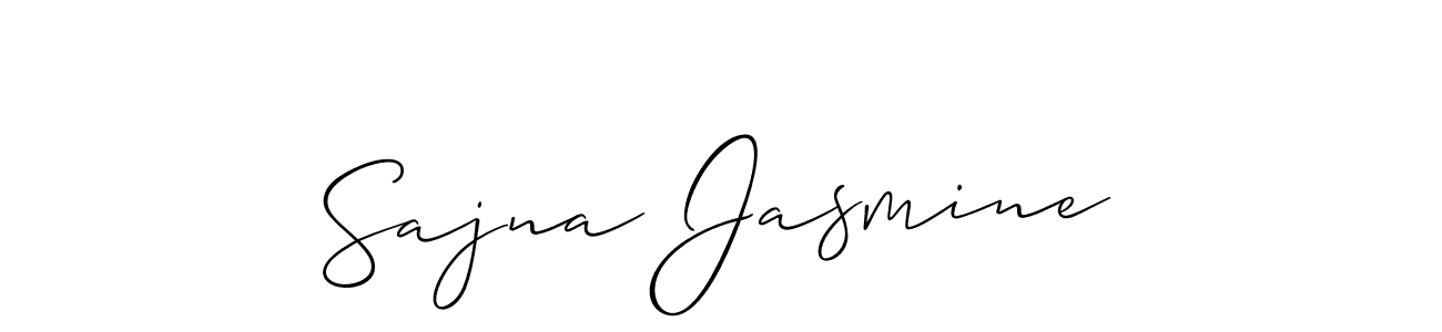 if you are searching for the best signature style for your name Sajna Jasmine. so please give up your signature search. here we have designed multiple signature styles  using Allison_Script. Sajna Jasmine signature style 2 images and pictures png