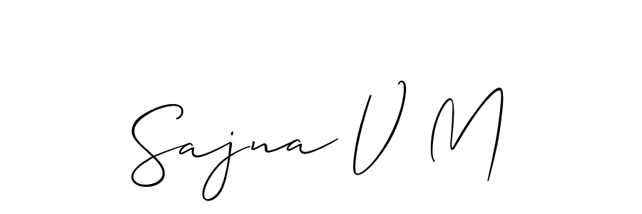 Create a beautiful signature design for name Sajna V M. With this signature (Allison_Script) fonts, you can make a handwritten signature for free. Sajna V M signature style 2 images and pictures png