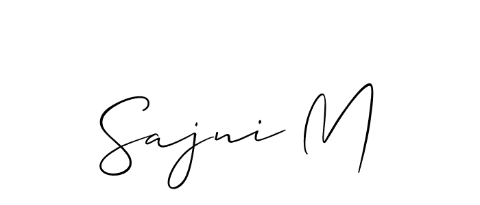 You should practise on your own different ways (Allison_Script) to write your name (Sajni M) in signature. don't let someone else do it for you. Sajni M signature style 2 images and pictures png