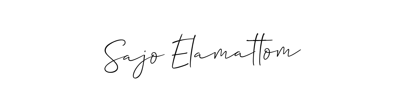 The best way (Allison_Script) to make a short signature is to pick only two or three words in your name. The name Sajo Elamattom include a total of six letters. For converting this name. Sajo Elamattom signature style 2 images and pictures png