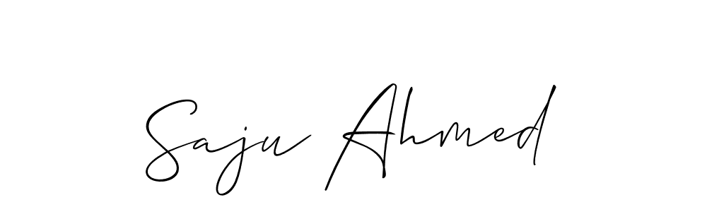 if you are searching for the best signature style for your name Saju Ahmed. so please give up your signature search. here we have designed multiple signature styles  using Allison_Script. Saju Ahmed signature style 2 images and pictures png