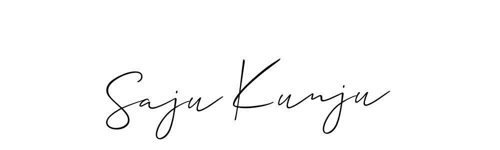 Allison_Script is a professional signature style that is perfect for those who want to add a touch of class to their signature. It is also a great choice for those who want to make their signature more unique. Get Saju Kunju name to fancy signature for free. Saju Kunju signature style 2 images and pictures png