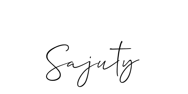 How to Draw Sajuty signature style? Allison_Script is a latest design signature styles for name Sajuty. Sajuty signature style 2 images and pictures png