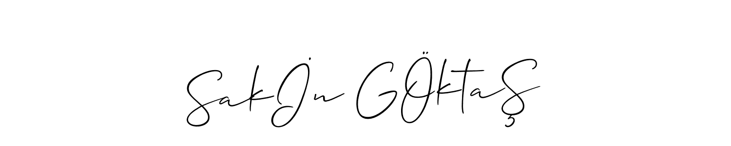 if you are searching for the best signature style for your name Sakİn GÖktaŞ. so please give up your signature search. here we have designed multiple signature styles  using Allison_Script. Sakİn GÖktaŞ signature style 2 images and pictures png