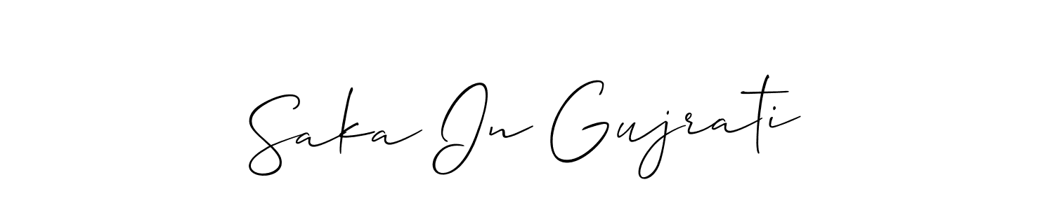 The best way (Allison_Script) to make a short signature is to pick only two or three words in your name. The name Saka In Gujrati include a total of six letters. For converting this name. Saka In Gujrati signature style 2 images and pictures png