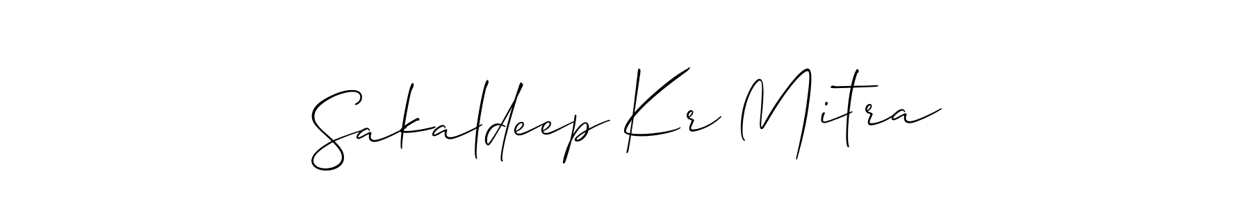 How to make Sakaldeep Kr Mitra name signature. Use Allison_Script style for creating short signs online. This is the latest handwritten sign. Sakaldeep Kr Mitra signature style 2 images and pictures png