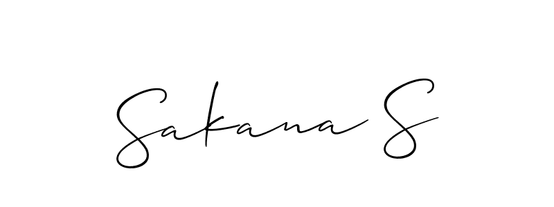 Use a signature maker to create a handwritten signature online. With this signature software, you can design (Allison_Script) your own signature for name Sakana S. Sakana S signature style 2 images and pictures png