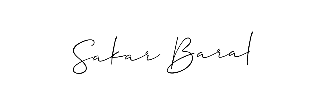 You should practise on your own different ways (Allison_Script) to write your name (Sakar Baral) in signature. don't let someone else do it for you. Sakar Baral signature style 2 images and pictures png