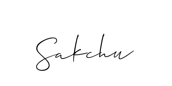 Use a signature maker to create a handwritten signature online. With this signature software, you can design (Allison_Script) your own signature for name Sakchu. Sakchu signature style 2 images and pictures png