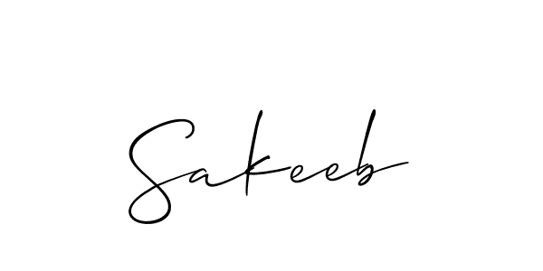 Make a beautiful signature design for name Sakeeb. With this signature (Allison_Script) style, you can create a handwritten signature for free. Sakeeb signature style 2 images and pictures png