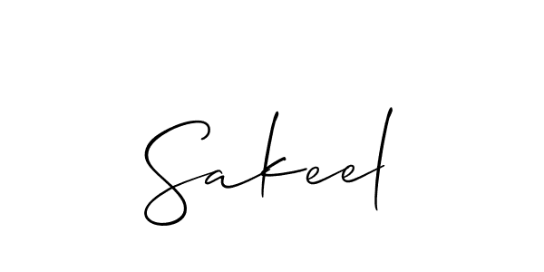 It looks lik you need a new signature style for name Sakeel. Design unique handwritten (Allison_Script) signature with our free signature maker in just a few clicks. Sakeel signature style 2 images and pictures png