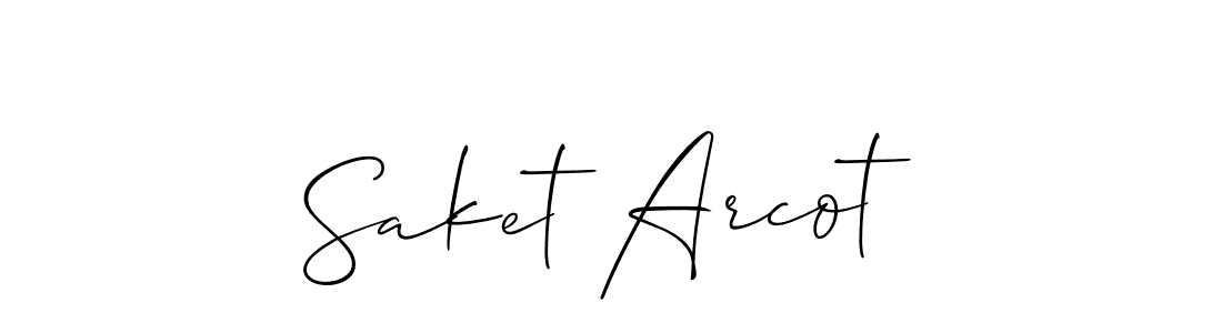 Design your own signature with our free online signature maker. With this signature software, you can create a handwritten (Allison_Script) signature for name Saket Arcot. Saket Arcot signature style 2 images and pictures png