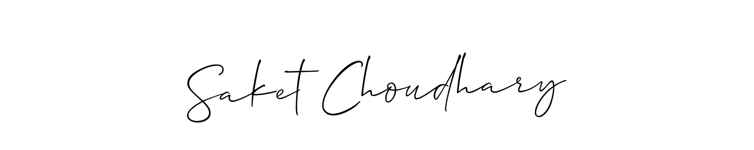 Allison_Script is a professional signature style that is perfect for those who want to add a touch of class to their signature. It is also a great choice for those who want to make their signature more unique. Get Saket Choudhary name to fancy signature for free. Saket Choudhary signature style 2 images and pictures png