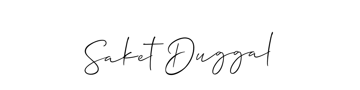 Design your own signature with our free online signature maker. With this signature software, you can create a handwritten (Allison_Script) signature for name Saket Duggal. Saket Duggal signature style 2 images and pictures png