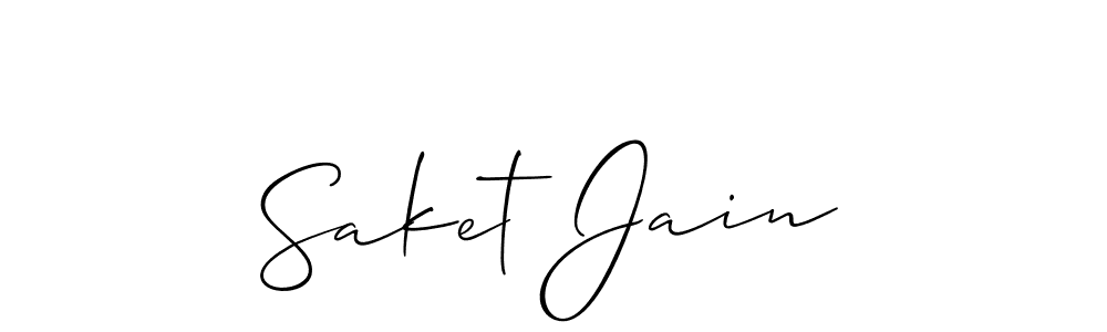 Also You can easily find your signature by using the search form. We will create Saket Jain name handwritten signature images for you free of cost using Allison_Script sign style. Saket Jain signature style 2 images and pictures png