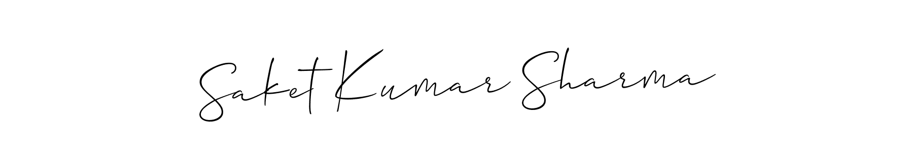 Allison_Script is a professional signature style that is perfect for those who want to add a touch of class to their signature. It is also a great choice for those who want to make their signature more unique. Get Saket Kumar Sharma name to fancy signature for free. Saket Kumar Sharma signature style 2 images and pictures png