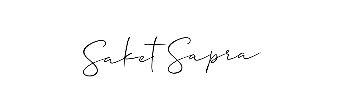 Make a short Saket Sapra signature style. Manage your documents anywhere anytime using Allison_Script. Create and add eSignatures, submit forms, share and send files easily. Saket Sapra signature style 2 images and pictures png