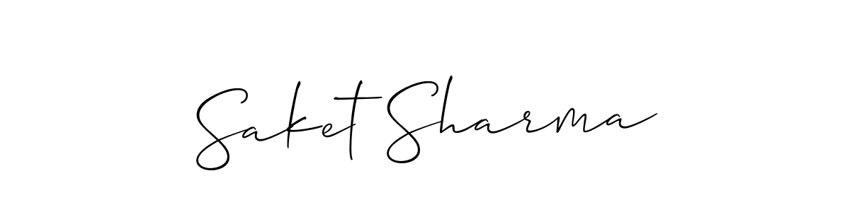 Make a beautiful signature design for name Saket Sharma. With this signature (Allison_Script) style, you can create a handwritten signature for free. Saket Sharma signature style 2 images and pictures png