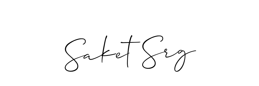 How to make Saket Srg name signature. Use Allison_Script style for creating short signs online. This is the latest handwritten sign. Saket Srg signature style 2 images and pictures png