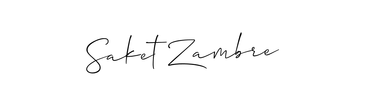 Also we have Saket Zambre name is the best signature style. Create professional handwritten signature collection using Allison_Script autograph style. Saket Zambre signature style 2 images and pictures png