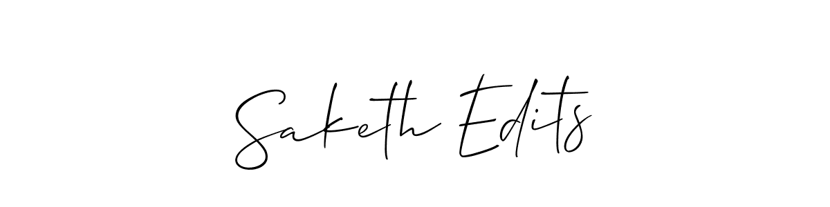 Make a beautiful signature design for name Saketh Edits. With this signature (Allison_Script) style, you can create a handwritten signature for free. Saketh Edits signature style 2 images and pictures png
