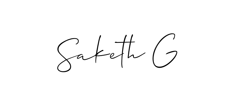 Saketh G stylish signature style. Best Handwritten Sign (Allison_Script) for my name. Handwritten Signature Collection Ideas for my name Saketh G. Saketh G signature style 2 images and pictures png