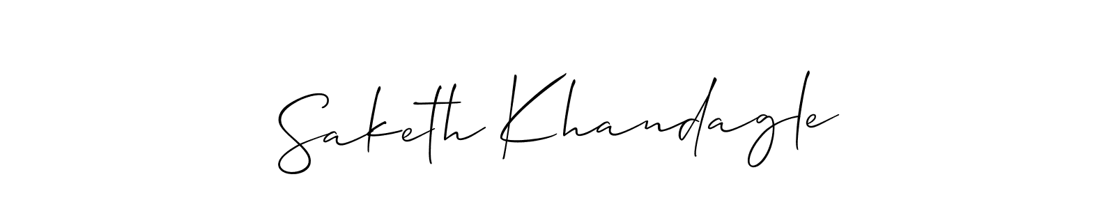 if you are searching for the best signature style for your name Saketh Khandagle. so please give up your signature search. here we have designed multiple signature styles  using Allison_Script. Saketh Khandagle signature style 2 images and pictures png