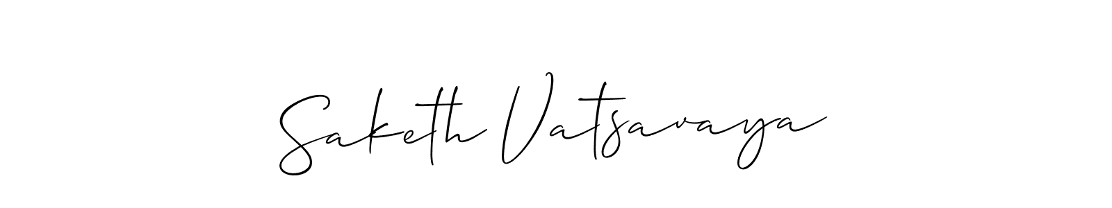 Use a signature maker to create a handwritten signature online. With this signature software, you can design (Allison_Script) your own signature for name Saketh Vatsavaya. Saketh Vatsavaya signature style 2 images and pictures png