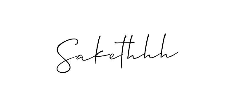 Sakethhh stylish signature style. Best Handwritten Sign (Allison_Script) for my name. Handwritten Signature Collection Ideas for my name Sakethhh. Sakethhh signature style 2 images and pictures png