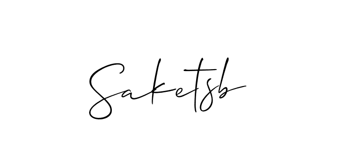 Design your own signature with our free online signature maker. With this signature software, you can create a handwritten (Allison_Script) signature for name Saketsb. Saketsb signature style 2 images and pictures png