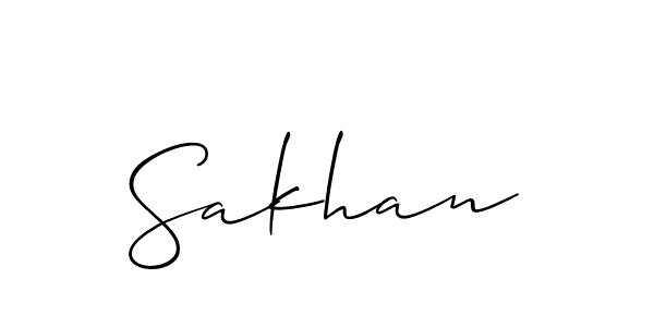 How to make Sakhan name signature. Use Allison_Script style for creating short signs online. This is the latest handwritten sign. Sakhan signature style 2 images and pictures png