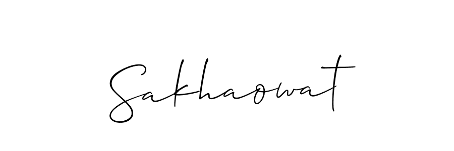 Make a beautiful signature design for name Sakhaowat. With this signature (Allison_Script) style, you can create a handwritten signature for free. Sakhaowat signature style 2 images and pictures png