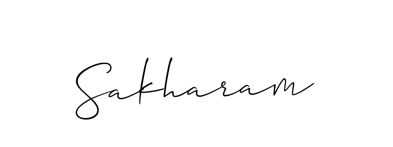 How to make Sakharam signature? Allison_Script is a professional autograph style. Create handwritten signature for Sakharam name. Sakharam signature style 2 images and pictures png