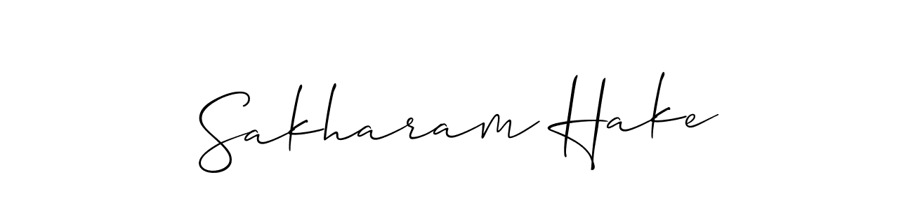 Design your own signature with our free online signature maker. With this signature software, you can create a handwritten (Allison_Script) signature for name Sakharam Hake. Sakharam Hake signature style 2 images and pictures png