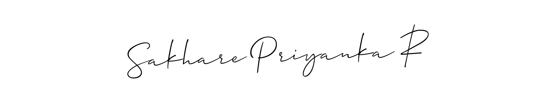 This is the best signature style for the Sakhare Priyanka R name. Also you like these signature font (Allison_Script). Mix name signature. Sakhare Priyanka R signature style 2 images and pictures png