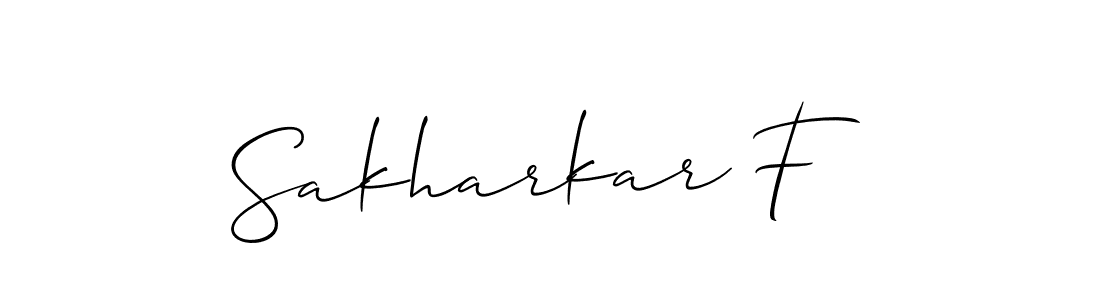 Also You can easily find your signature by using the search form. We will create Sakharkar F name handwritten signature images for you free of cost using Allison_Script sign style. Sakharkar F signature style 2 images and pictures png