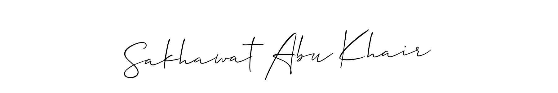 The best way (Allison_Script) to make a short signature is to pick only two or three words in your name. The name Sakhawat Abu Khair include a total of six letters. For converting this name. Sakhawat Abu Khair signature style 2 images and pictures png