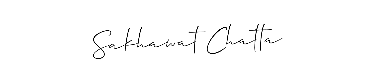 Make a short Sakhawat Chatta signature style. Manage your documents anywhere anytime using Allison_Script. Create and add eSignatures, submit forms, share and send files easily. Sakhawat Chatta signature style 2 images and pictures png