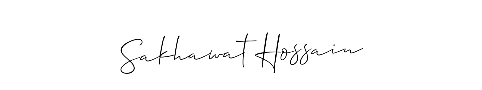 You should practise on your own different ways (Allison_Script) to write your name (Sakhawat Hossain) in signature. don't let someone else do it for you. Sakhawat Hossain signature style 2 images and pictures png