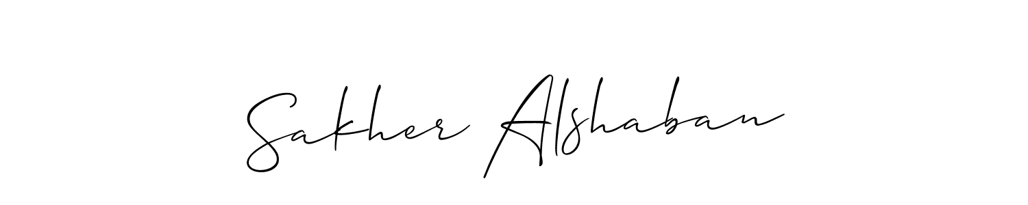 You should practise on your own different ways (Allison_Script) to write your name (Sakher Alshaban) in signature. don't let someone else do it for you. Sakher Alshaban signature style 2 images and pictures png