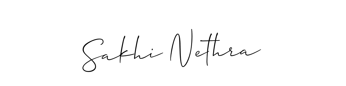 Sakhi Nethra stylish signature style. Best Handwritten Sign (Allison_Script) for my name. Handwritten Signature Collection Ideas for my name Sakhi Nethra. Sakhi Nethra signature style 2 images and pictures png