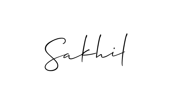 It looks lik you need a new signature style for name Sakhil. Design unique handwritten (Allison_Script) signature with our free signature maker in just a few clicks. Sakhil signature style 2 images and pictures png