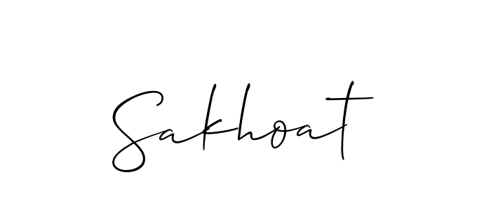 Make a beautiful signature design for name Sakhoat. With this signature (Allison_Script) style, you can create a handwritten signature for free. Sakhoat signature style 2 images and pictures png